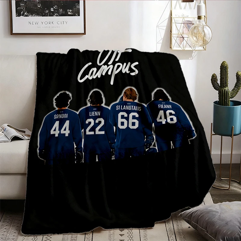 Off Campus Hockey Warm Blanket, Hockey Romance Graphic Soft Blanket, Hockey Fan Gift, Sports Romance Bookish Comfy Blank