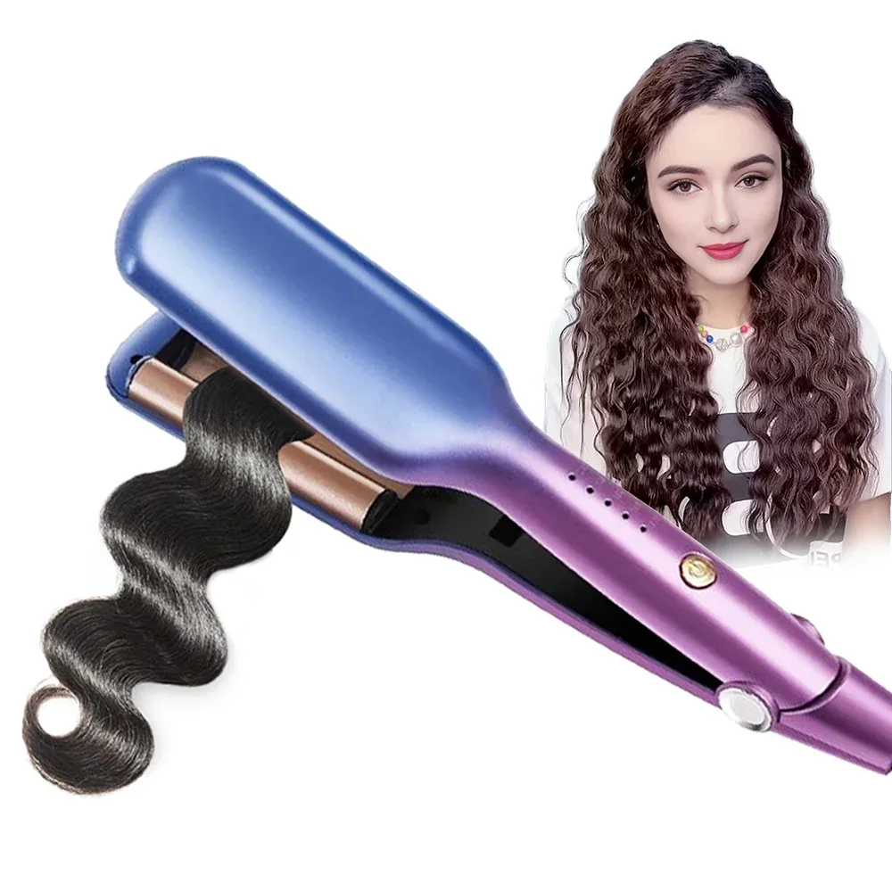 0.6 Inch / 16mm 3 Barrel Hair Waver Beach Waves Curling Iron Ceramic Hair Crimper Wave Curler Tool with 5 Adjustable Temperature