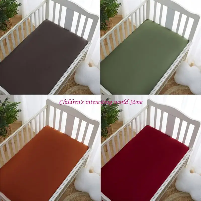유아 신생아 침대 통기 침대 시트 용 베이비 코트 침대 장착 시트 단색 부드러운 매트리스 커버 베드 스프레드 425f
