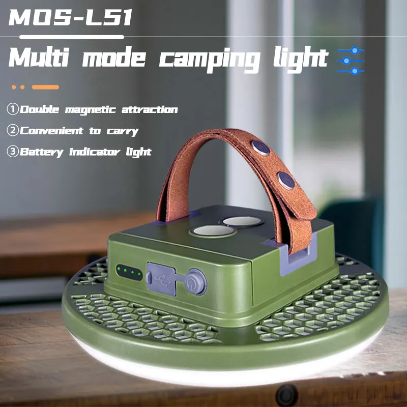 MOSLIGHTING Outdoor Camping Light  Multifunctional Portable Lantern Magnetic Suction ,High-power  LED Tent Light  ,Fishing Light