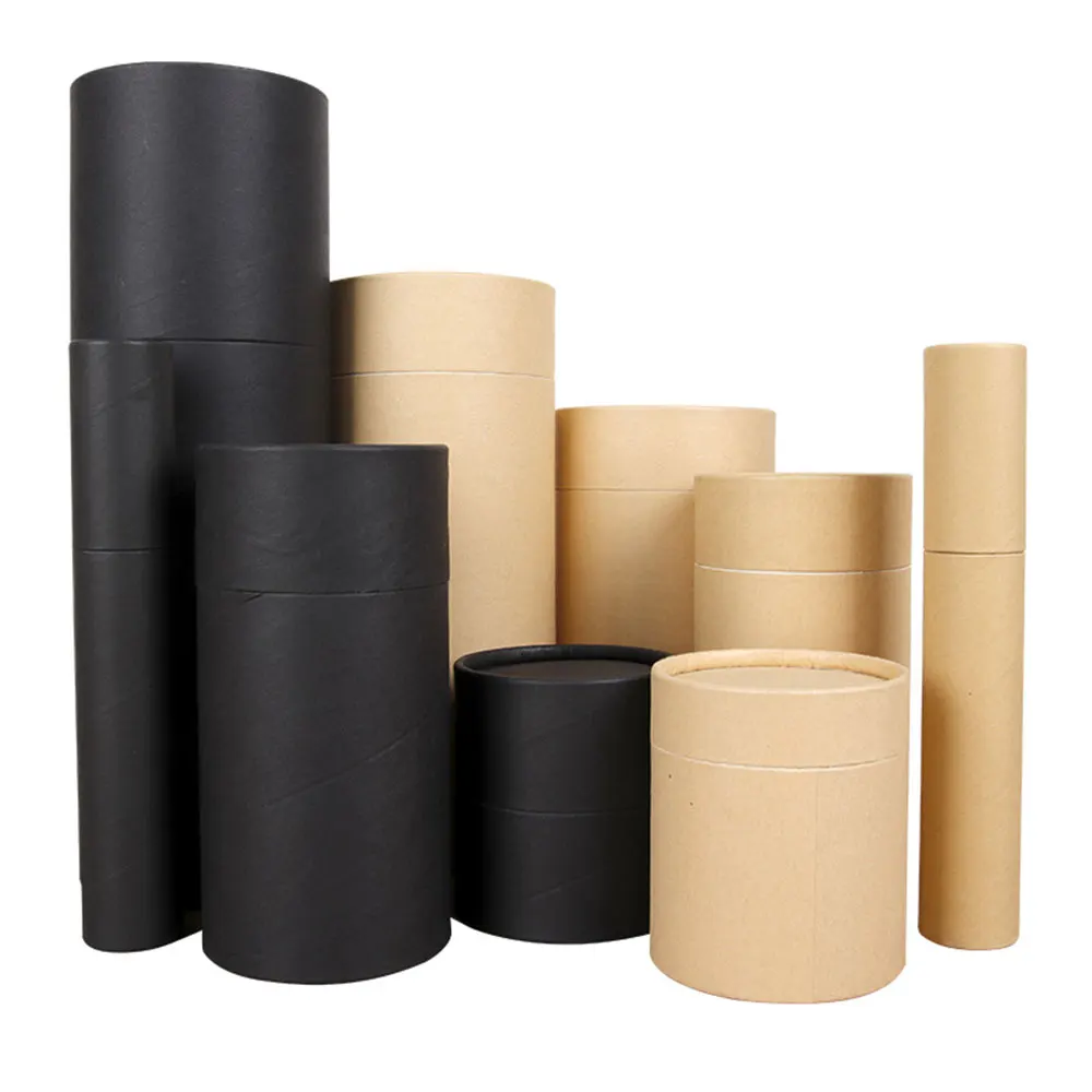 5PCS Cardboard Paper Tube Kraft Paper Round Paper Tube Eco-friendly Cardboard Cosmetics Container Food Tea Packaging Can