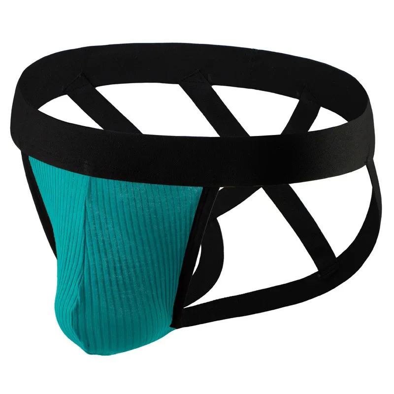 

Men's Erotic Jockstrap Gays Sexy Low Waist U Convex Pouch Underpant Stretch Cotton Comfort Breathable Homme Open Buttock Panties