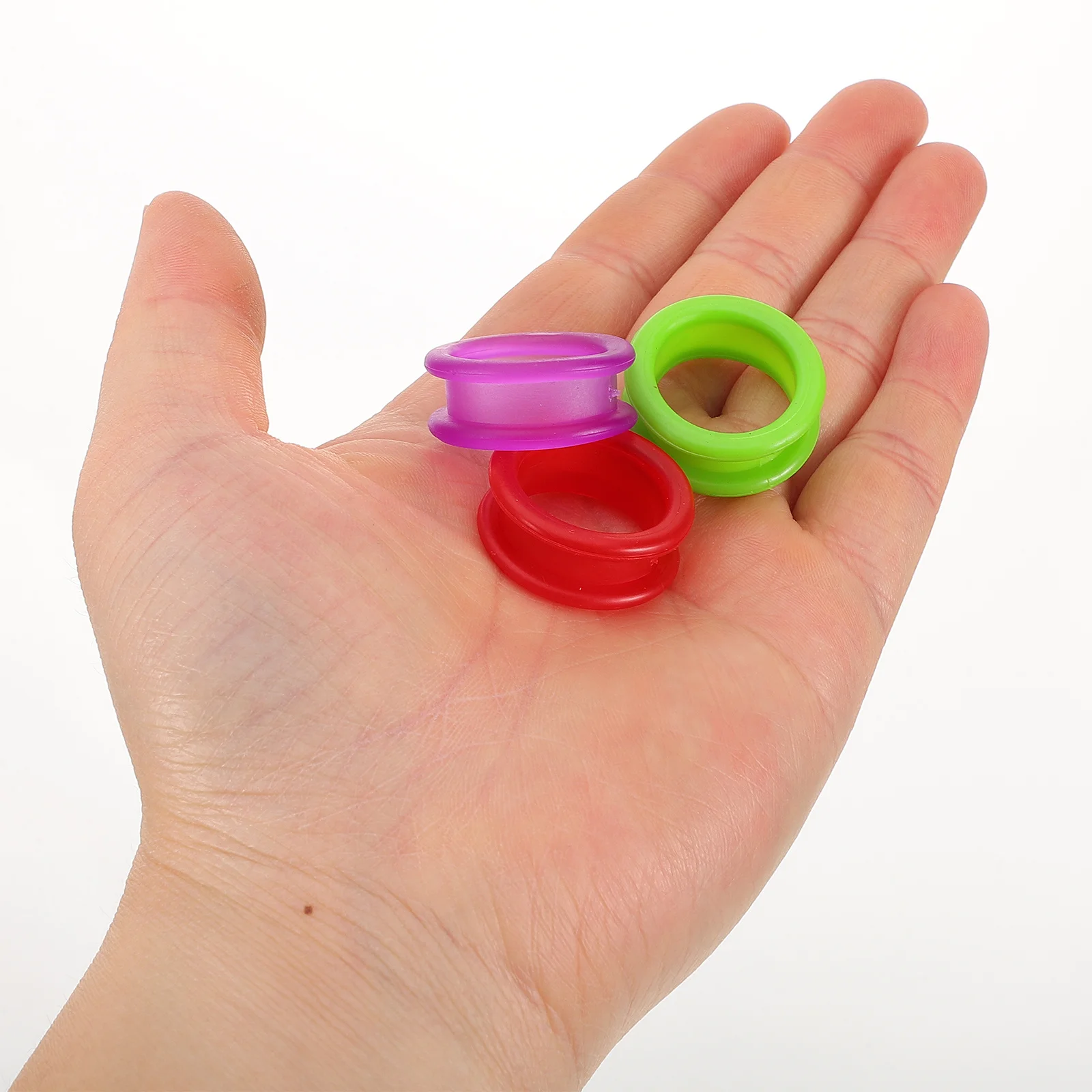 

12Pcs Scissor Finger Rings Silicone Soft Flexible Anti-Skid Hairdressing Shears Protective Inserts Pet Grooming Tools