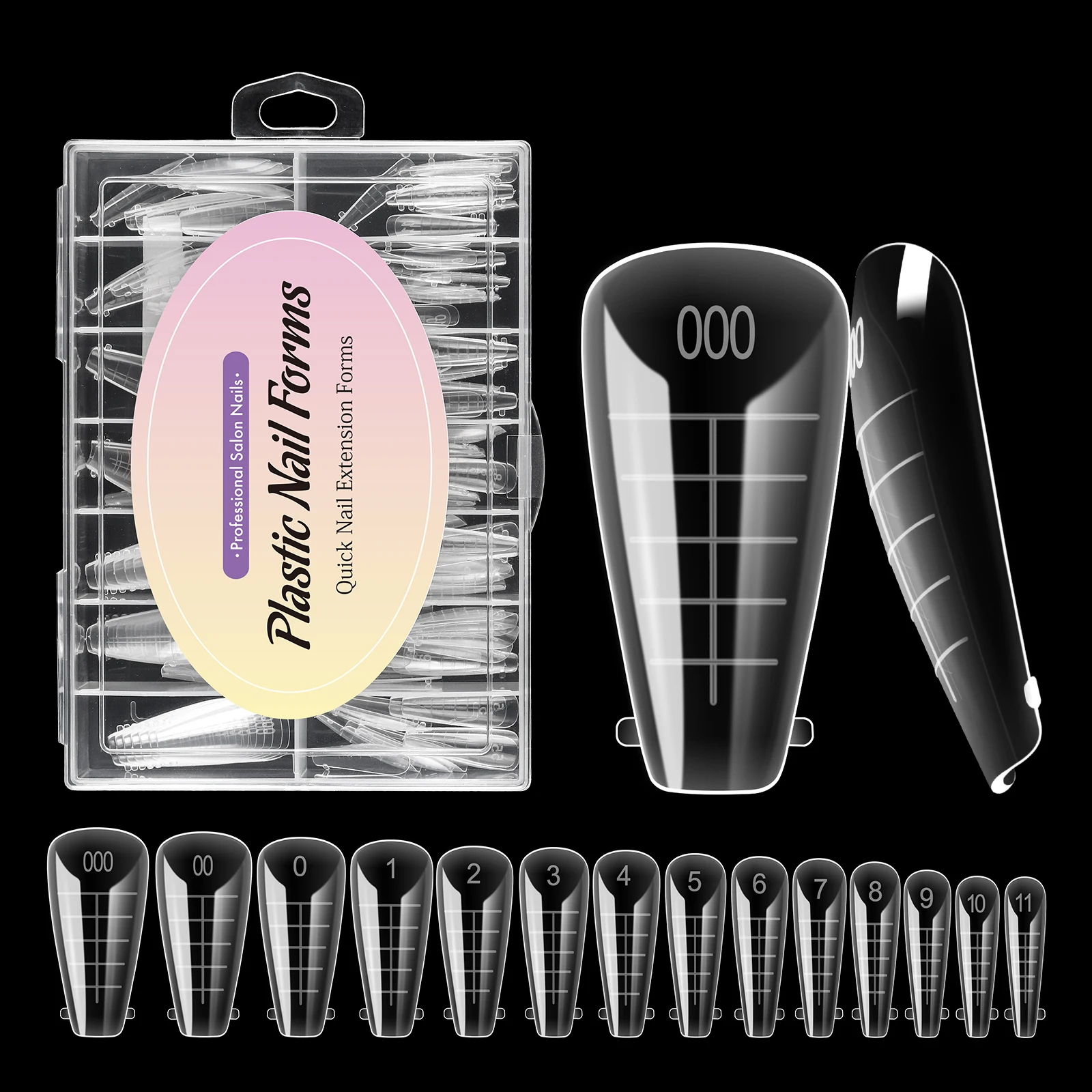 

TP Dual Forms Nails Mold Full Cover False Tips Extension Gel Quick Building Mold 140pcs/box Acrylic Reusable Manicure Tools