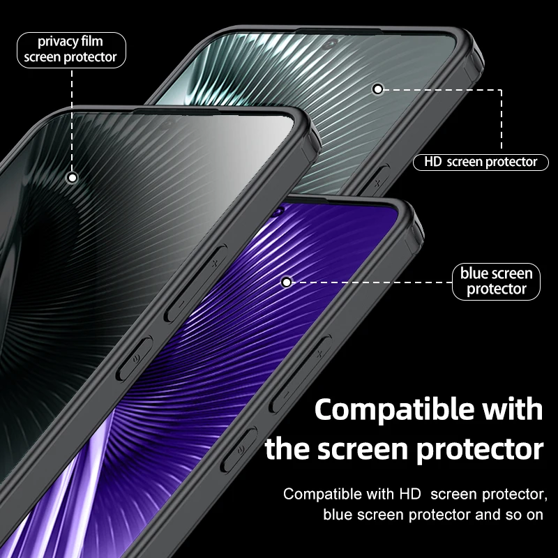 Matte Frosted & Transparent ice Crystal Shockproof Case for Xiaomi Redmi Turbo 3 Rugged Protective Armor Cover for Poco F6 Case