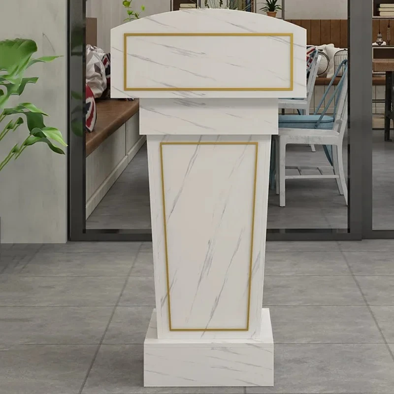 Shopping Guide Office Hotel Emcee's Speech Podium Teacher's Classroom Lectern Table with Drawer Small Platform Reception Desk