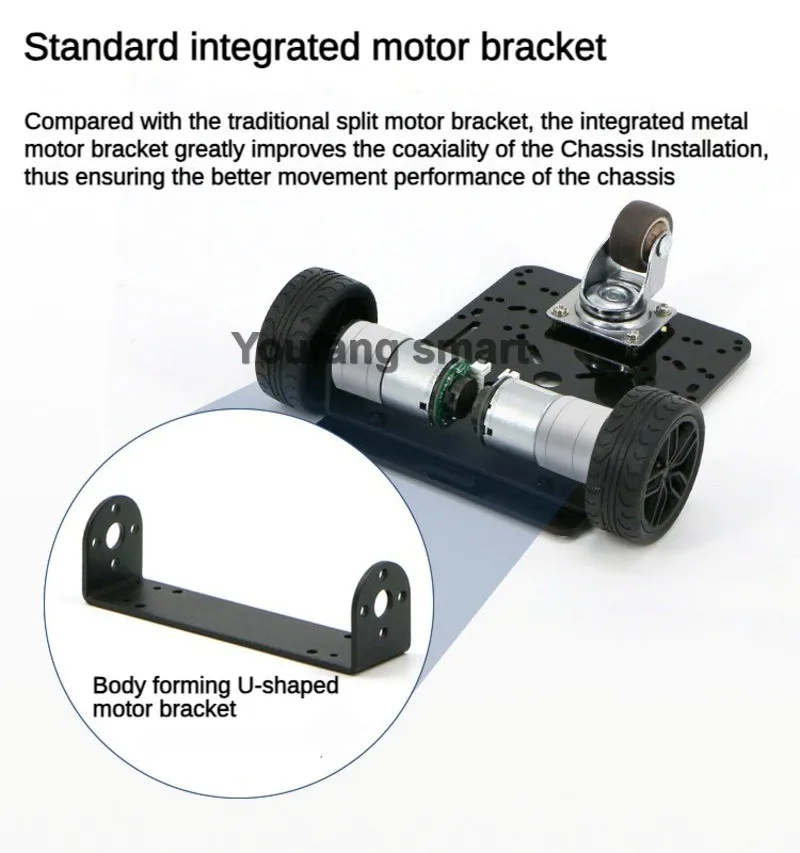 3WD 4WD Car Chassis with Camera Bracket Caster Wheel Encoder Motor Robot Car For Arduino Raspberry Pi Programmable Robot DIY Kit