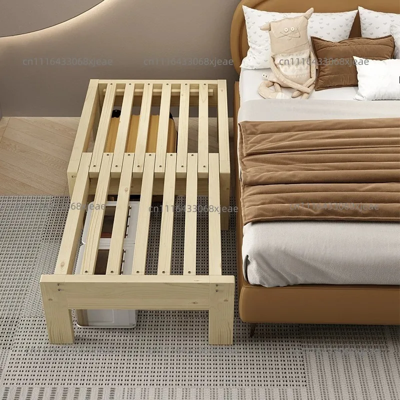 Environmentally friendly solid wood sofa bed telescopic bed pull-out bed small apartment living room tatami simple push-pull