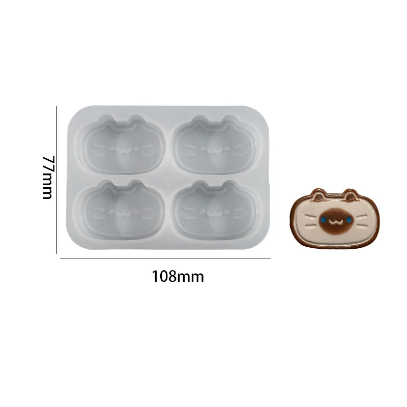 4 Grids Cute Cat Cheese Cake Silicone Mold DIY Chocolate Pastry Baking Mould Kitchen Cake Decorating Tool