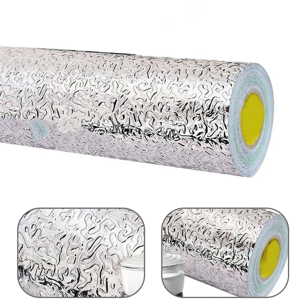 Waterproof Aluminum Foil Kitchen Wall Sticker Oilproof High Temp Resistant Easy to Clean and Maintain for Home Renovation