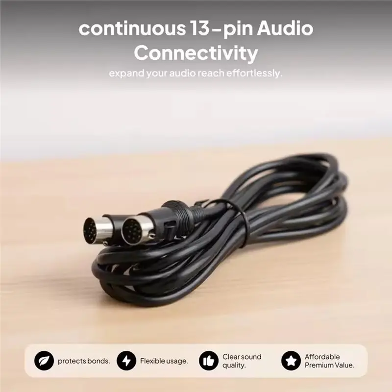 L10A Car Audio Wire Extension Cable 13 Pin DIN Connector Male Plug For Stereo Setup Installation And CD Changer