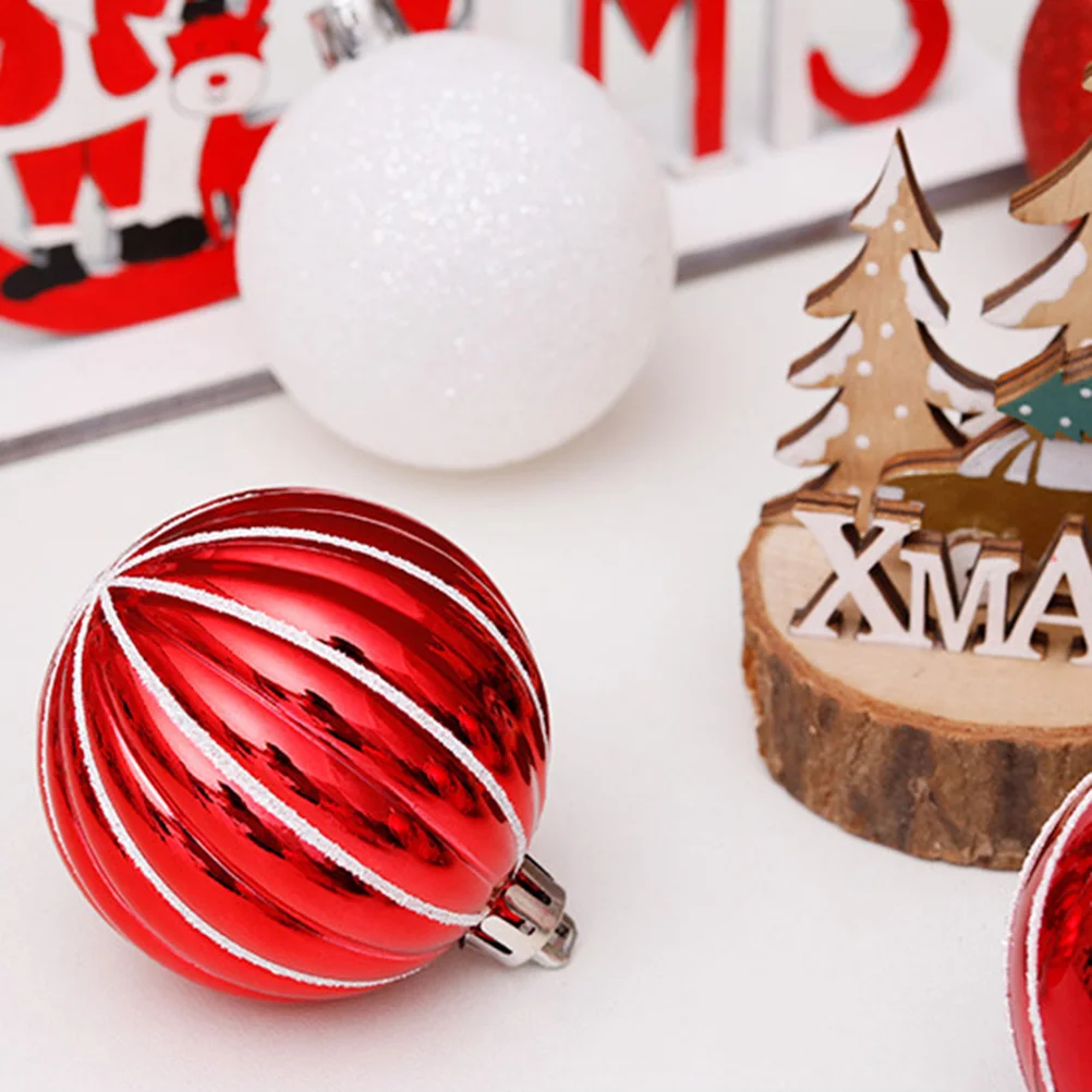 

30Pcs Christmas Tree Decoration Red Plastic Hanging Pendants for Holiday Home Party Yard Porch Festive Atmosphere Decorations