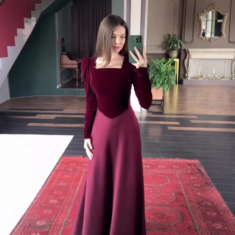 

2025New Autumn Vintage Court Style Long Sleeve Dress Fashionable Elegant Dress