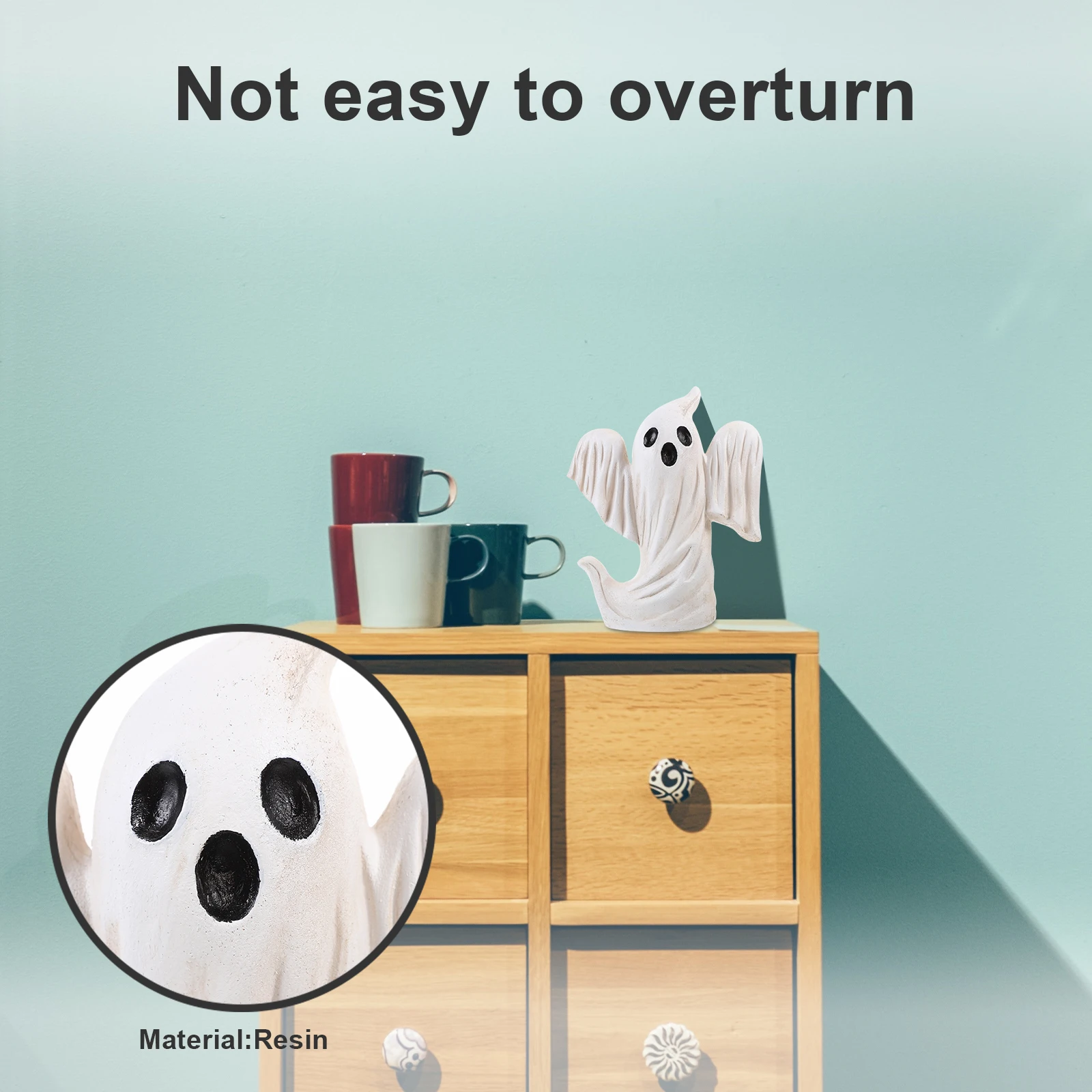 クリエイティブなハロウィンゴーストレジン製室内/屋外装飾、お化け屋敷パーティー、農家風リビングルーム、ハロウィンゴーストランプ、庭用