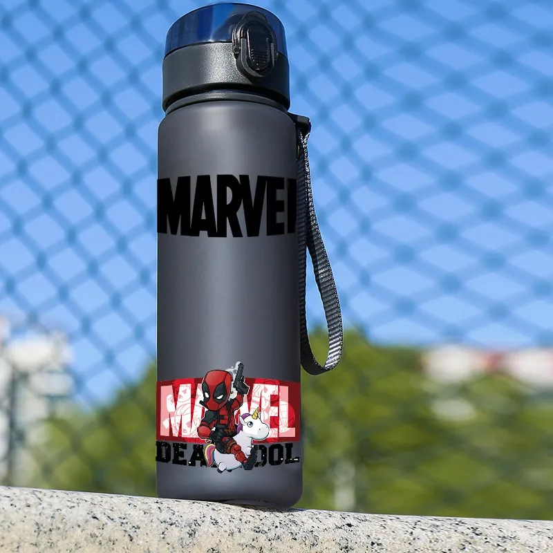 

Cartoon Dead-pool Spider-man Plastic Water Bottle Outdoor Travel Portable Leakproof Drinkware Plastic Drink Bottle Water Cup