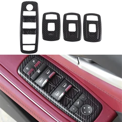 Window Lift Panel Decoration Cover Trim Decal for Maserati Levante 2016-2022 Ghibli 2014-2022 Car Accessories ABS Carbon Fiber