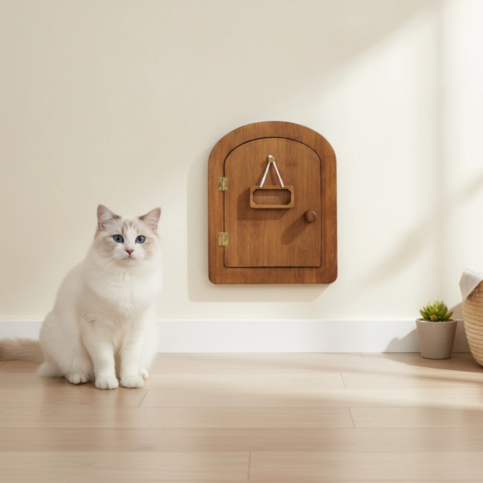 Pet Door with Attractive Flap Arched Pet Door Insert Transparent for Cats, Interior Doors, Laundry Room