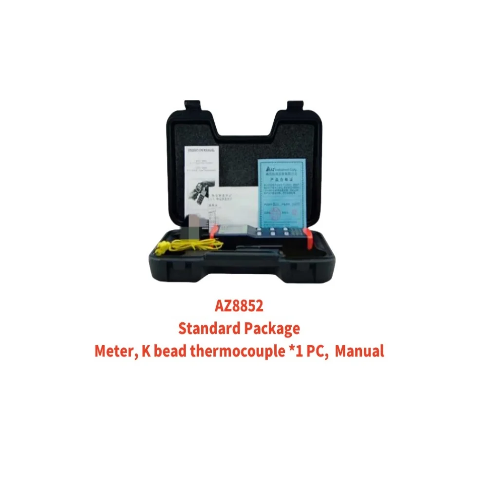 AZ8852 Termometro a termocoppia multifunzione ad alta precisione digitale a grande schermo registratore di temperatura di tipo K J T a doppio canale