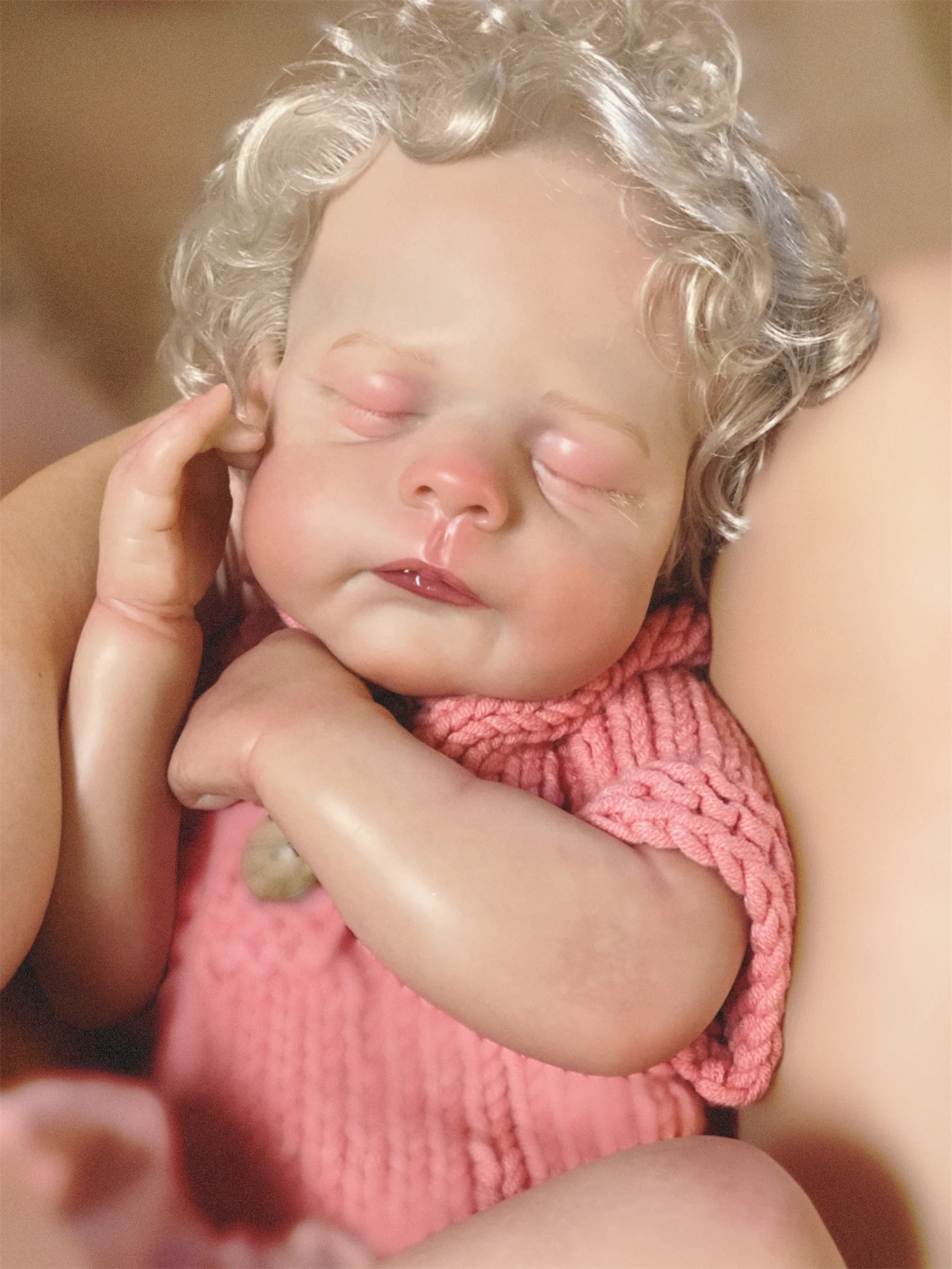 48cm olhos fechados eric bebe reborn boneca com cabelo enraizado pano macio corpo 3d pintado pele com veias visíveis boneca reborn