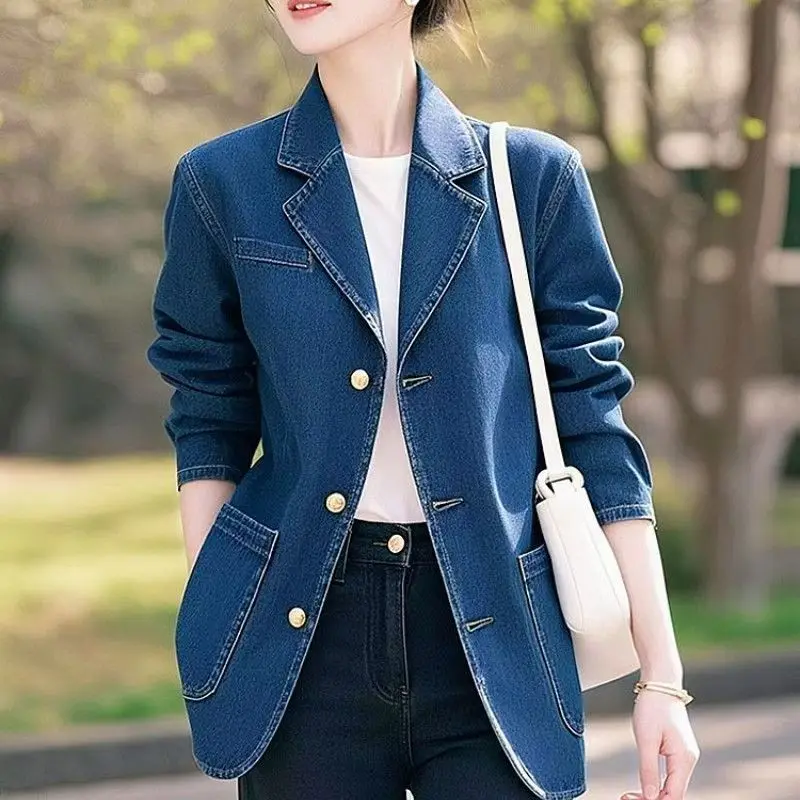 Nuovi vestiti in denim, alto senso, nuovi prodotti, temperamento primaverile e autunnale, piccola giacca in denim, giacca femminile