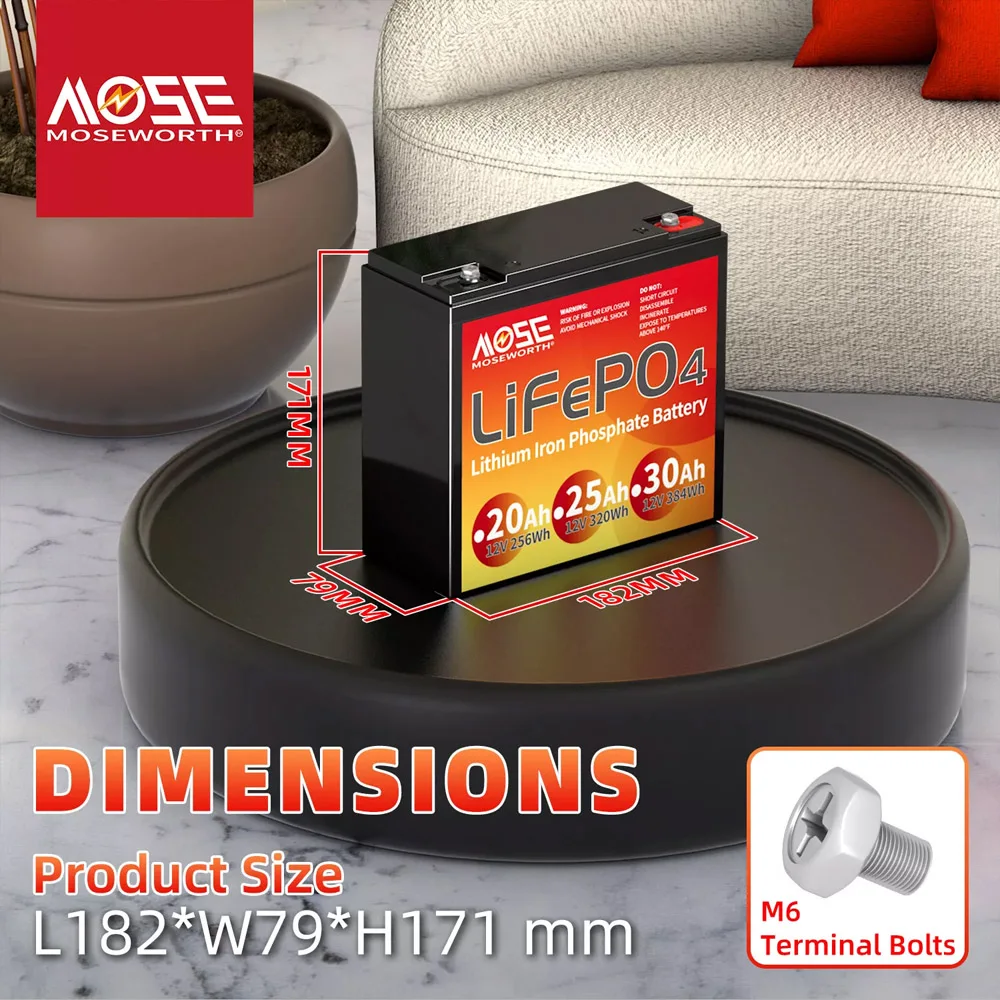 

12V LiFePO4 Battery Built in BMS 12.8V 25Ah 320Wh Rechargeable Battery Portable Power Bank Support Series Parallel Connection