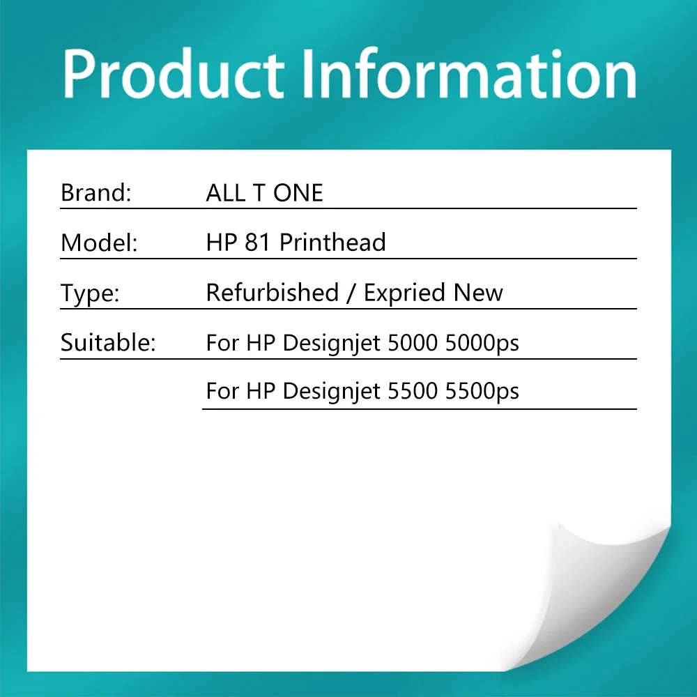 Do HP 81 Printhead C4950A C4951A C4952A C4953A Kompatybilny z drukarką HP Head Designjet 5000 5500 5500PS 81 cabeça head