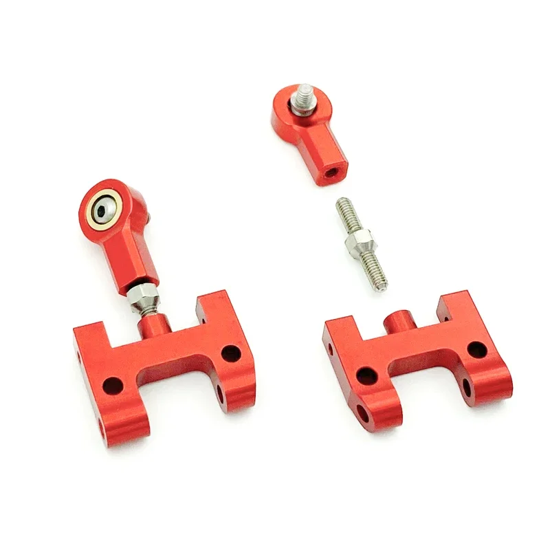 Soportes de brazo oscilante superior/inferior de copa de dirección de Metal + deslizador de dirección y bloque giratorio para coche WPL D12/D42 RC-piezas de repuesto y de actualización