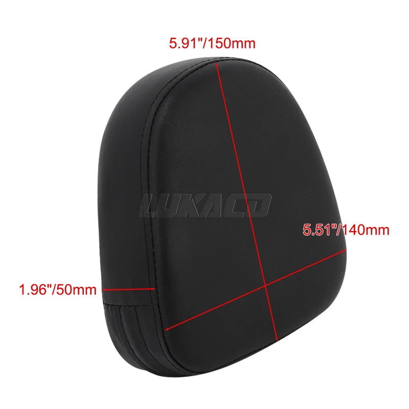 Universal Motorcycle Rear Backrest Sissy Bar Leather Black Cushion Pad For Harley Yamaha Honda BMW Kawasaki Chopper Cruiser