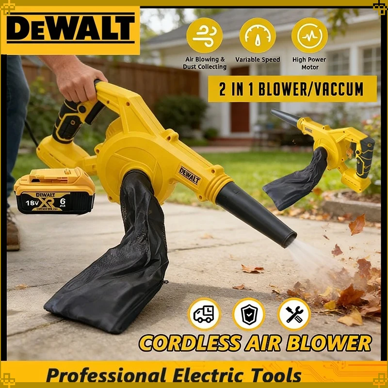 

Беспроводной воздуходув-пылесос Dewalt 2-в-1, электрический пылесборник для компьютеров, очиститель листьев, электроинструменты для 18В (без аккумулятора)