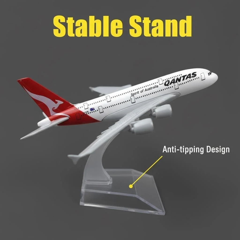 16cm Qantas A380 Model airplanes Diecast Metal 1/400 Scale Planes Souvenir Hobby Collection Toys for boy	gift