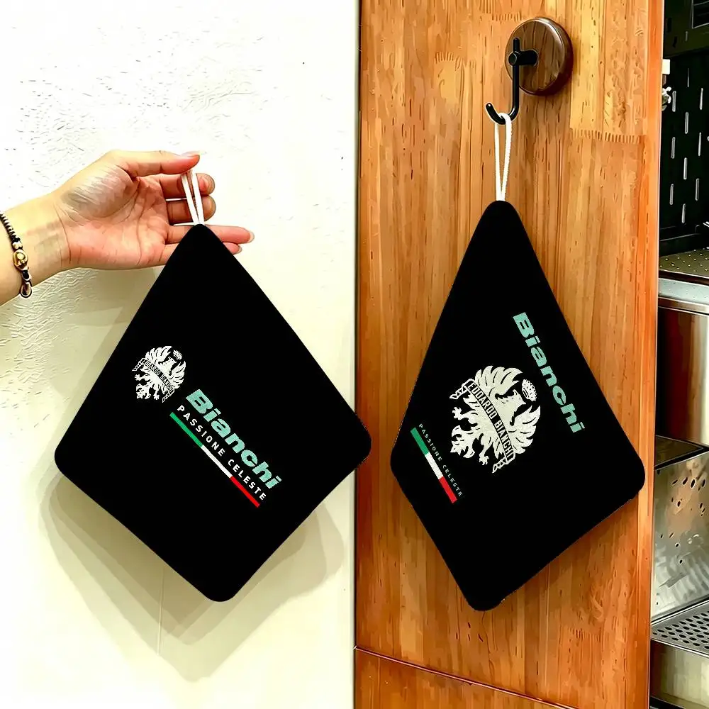 B-Bianchi Premium-Cycling Polyester Cotton Hanging Kitchen Towel, Absorbent Hand Wiping Cloth for Daily Cleaning Drying