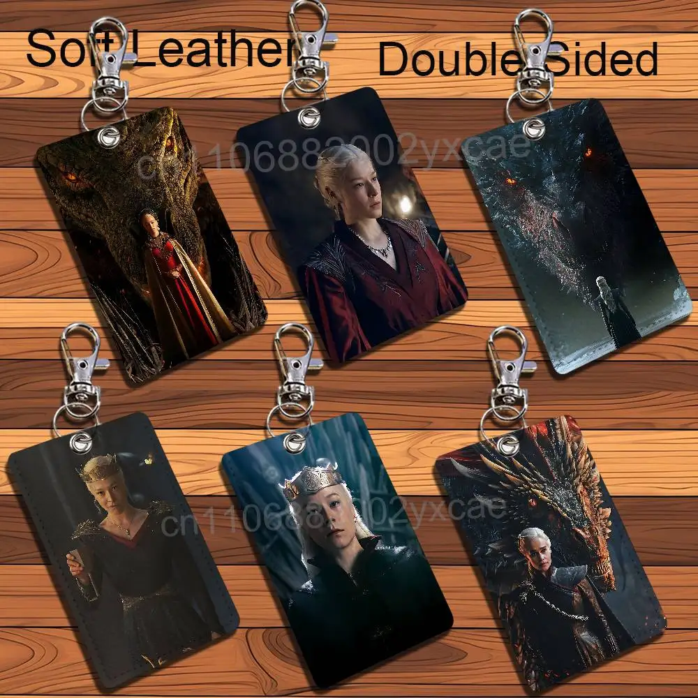 Porta llaves de Rhaenyra Targaryen de la serie House of the Dragon, adecuado para tarjetas de metro, tarjetas bancarias, tarjetas de autobús, porta credenciales, tarjetero y billetera.
