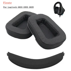 Wkładki do uszu z pałąkiem na głowę dla Logitech G933 G633 G635 G935 G633S G933S gamingowy zestaw słuchawkowy poduszki Earpads poduszka piankowa pokrywa kubek wymiana