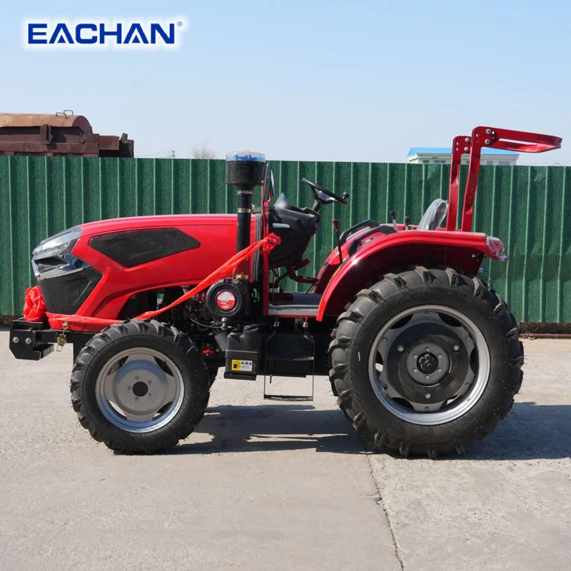 4WD 80HP Diesel Farm Tractor Compact Agricultural Wheel Tractor PTO Three Point Hitch Orchard Utility Customized
