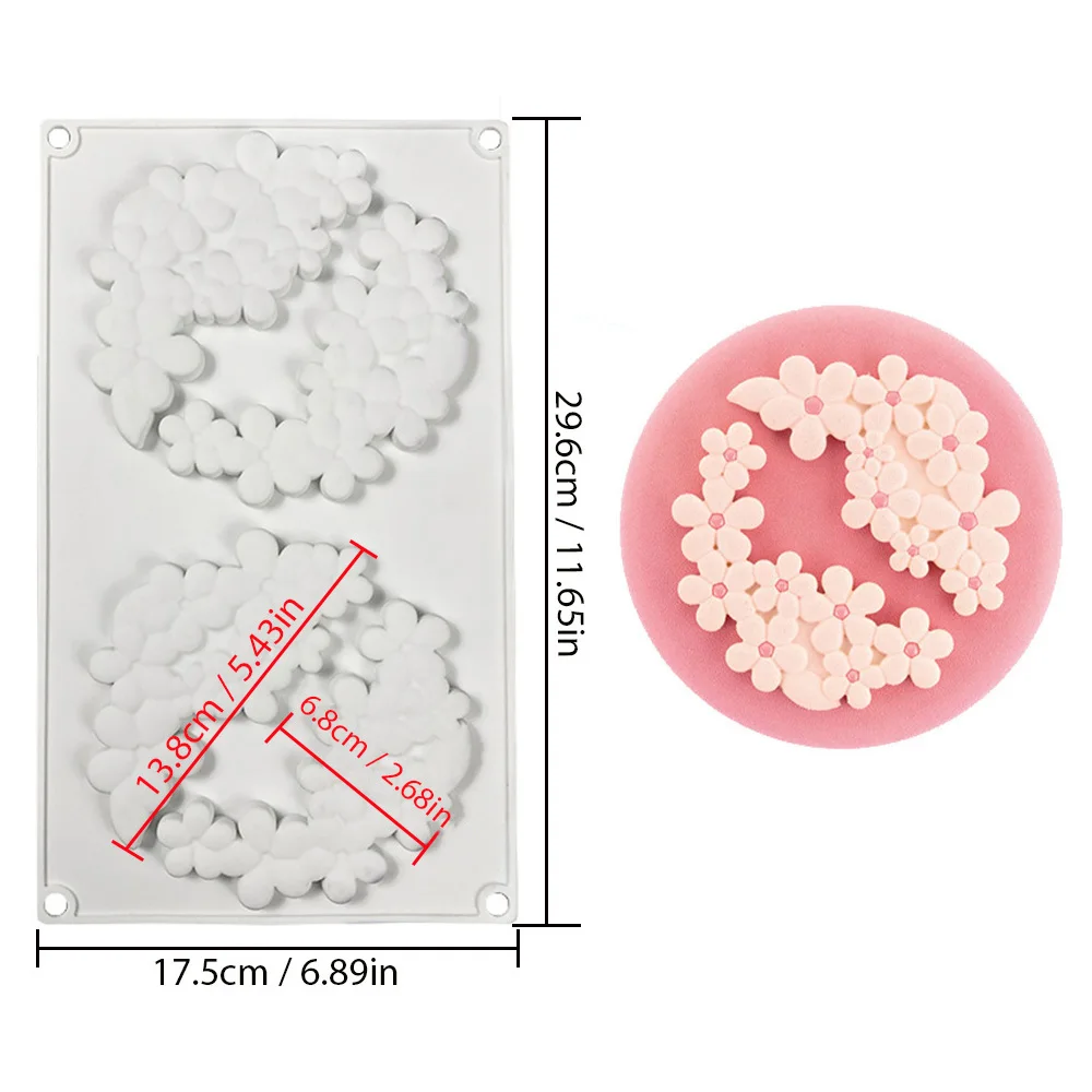 New Flower Ring Round Fondant Lace Silicone Mold DIY Cake Mould Cake Baking Decoration Molecular Cooking Printing Resin Molds