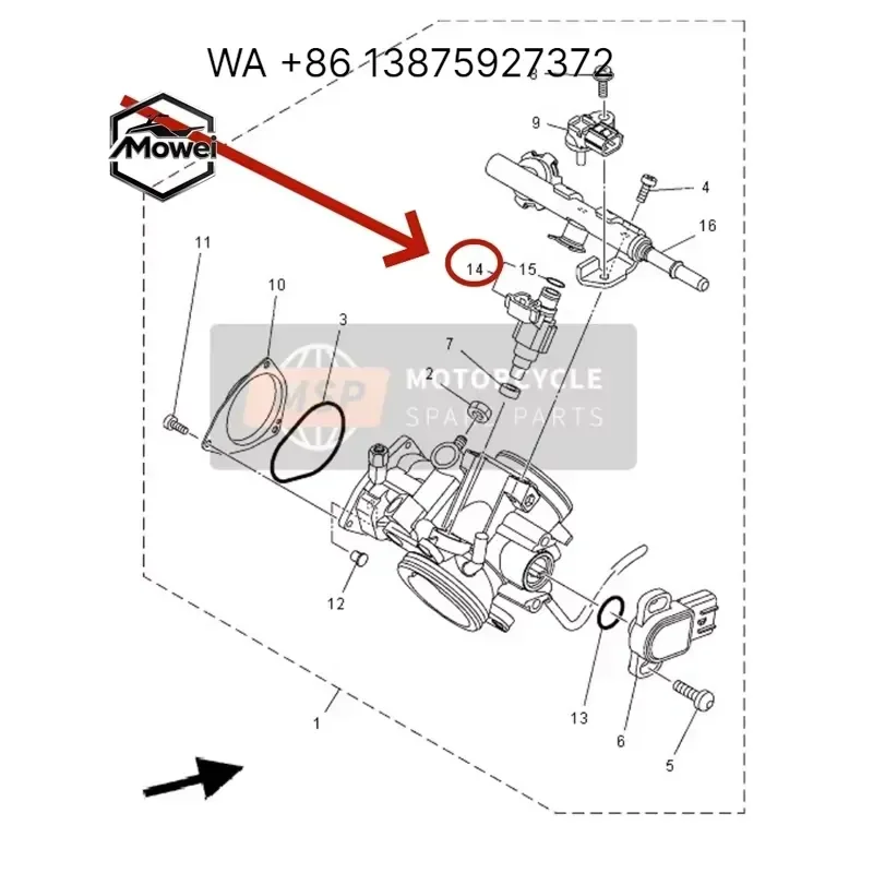 Wmwmnu Fuel Injector Assy for Kodiak Grizzly Wolverine Viking YXM 700 ATV Parts 1XD-137610-00-00