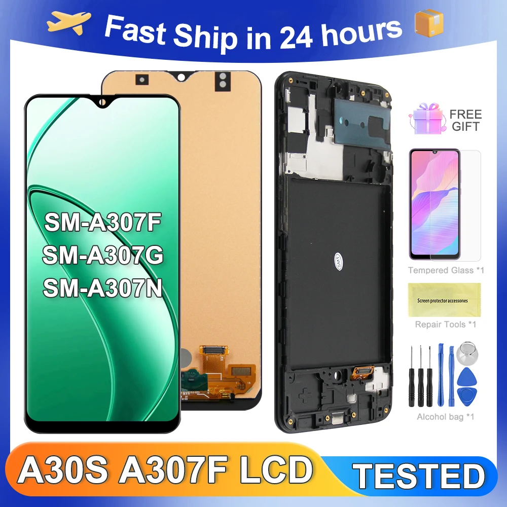 A30S 6.4\'\'For Samsung Tested A307F A307FN A307G A307GN A307GT LCD Display Touch Screen Digitizer Assembly Replacement