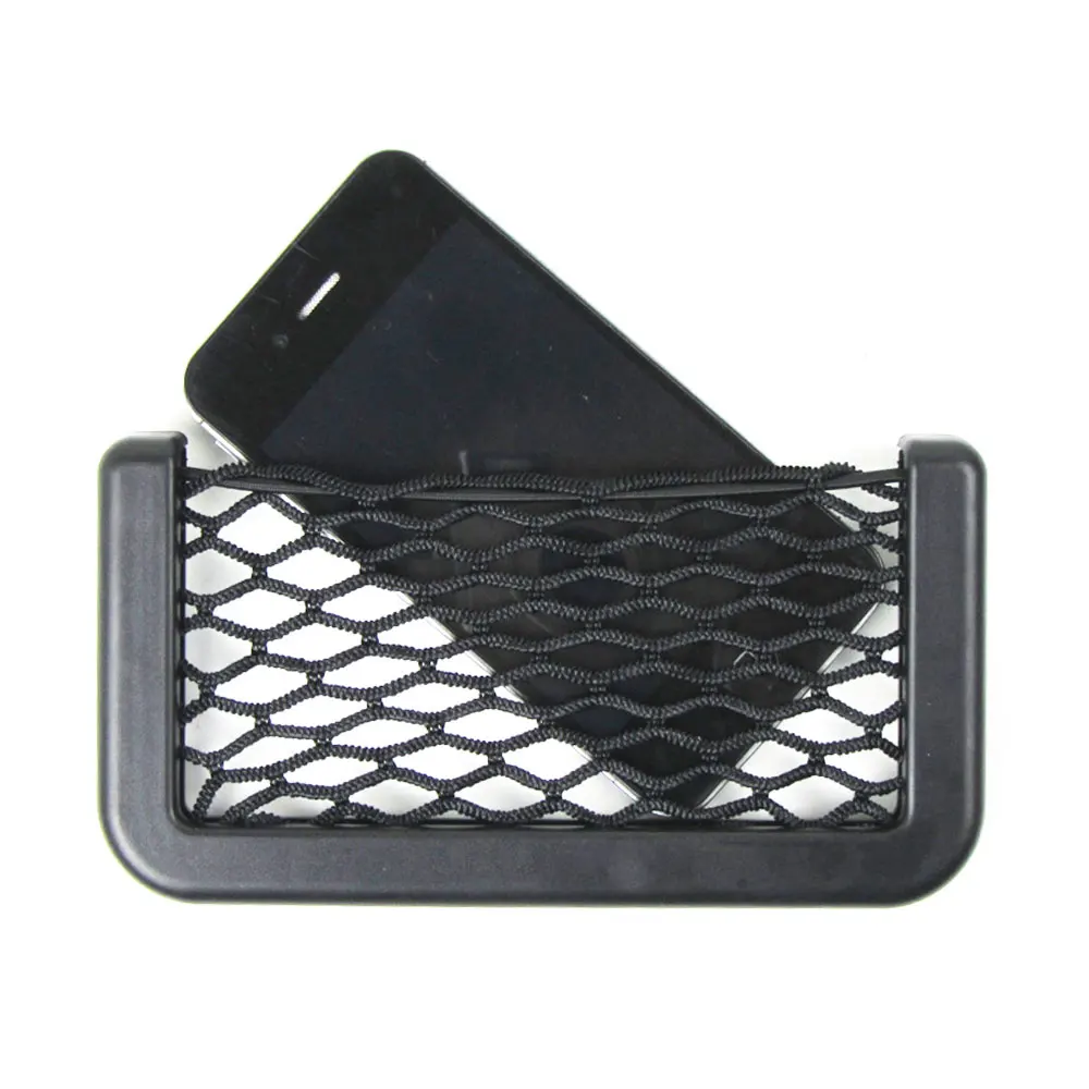 Filet de rangement universel pour voiture, poche automobile, sac en filet, support de téléphone, accessoires de voiture multifonctions, 15x8cm