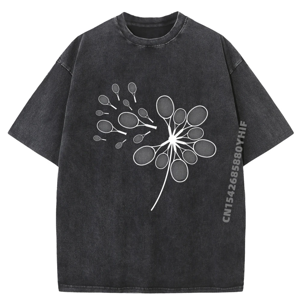 

Теннисная ракетка с одуванчиком для теннисиста Camisetas, одежда с графическим рисунком, мужская модная стираная рубашка, мужская футболка