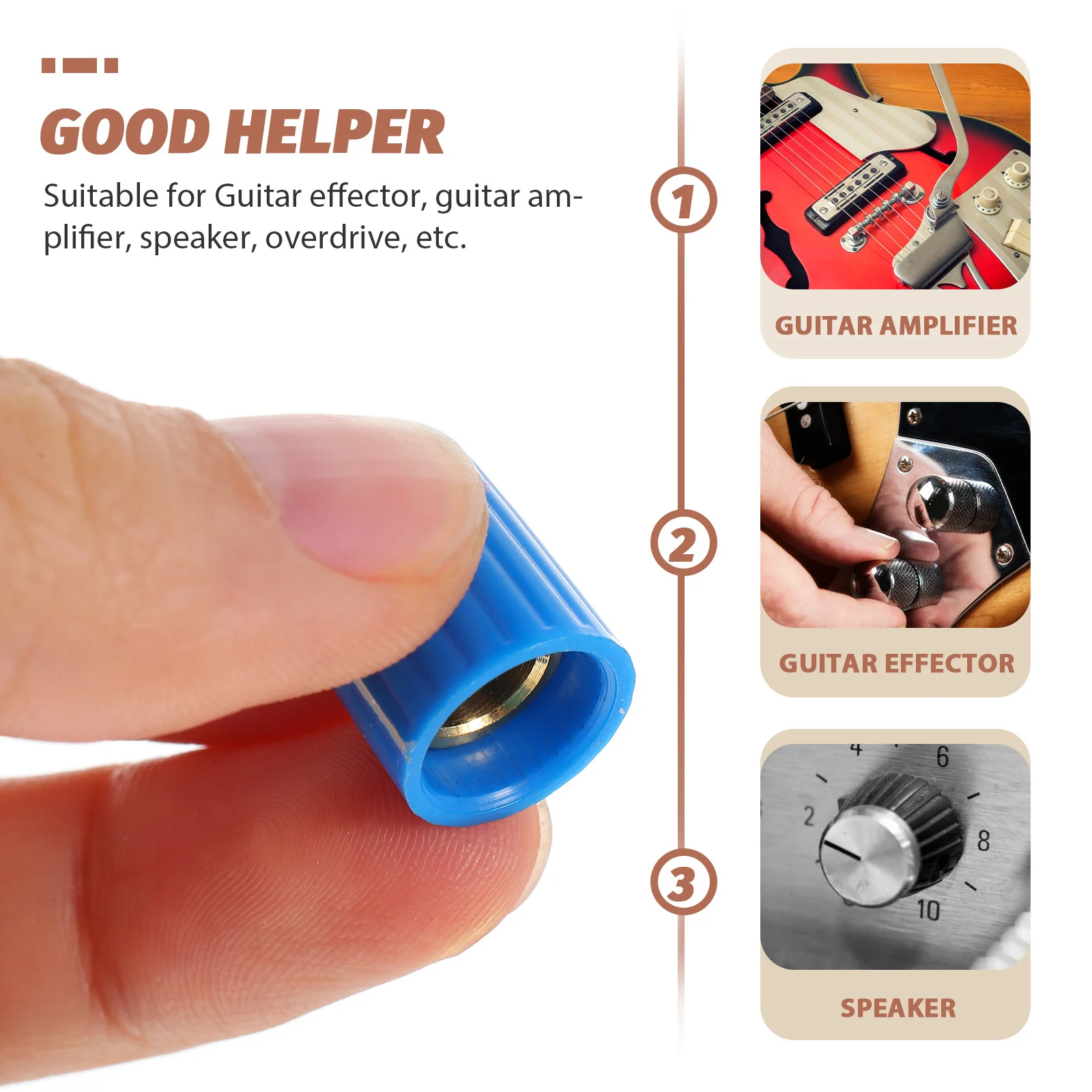 

20Pcs Guitar Effect Knobs Plastic Volume Tone Control Caps Replacement for Bass Electric Guitar Amplifier Parts