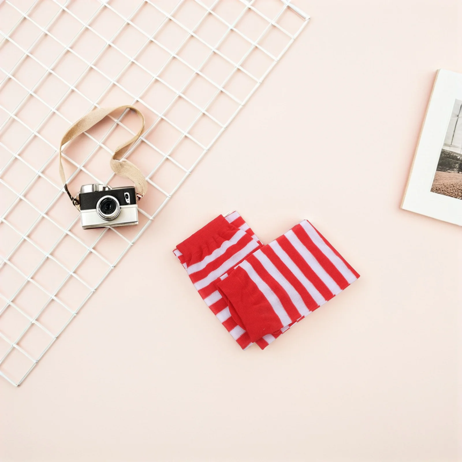 

Christmas Striped Stockings for Women Knee High Socks Soft Premium Material Over The Knee Red Black Color Cute Christmas Socks