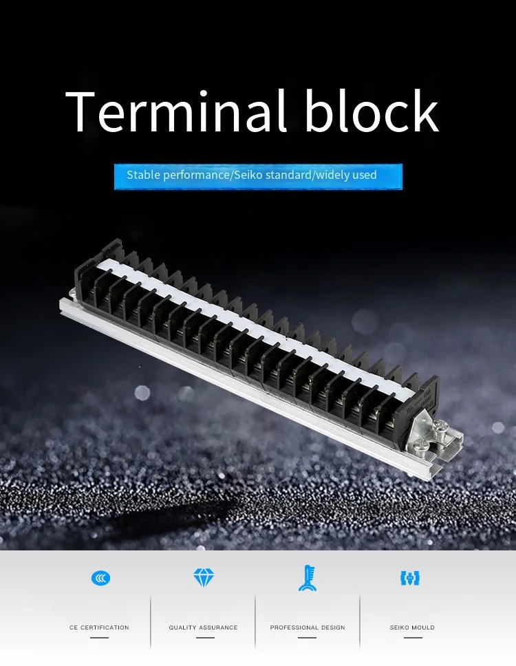 

TD-1520 Terminal Block, Rail-guide-type terminal post, pure copper 20-position power supply connection base 15A