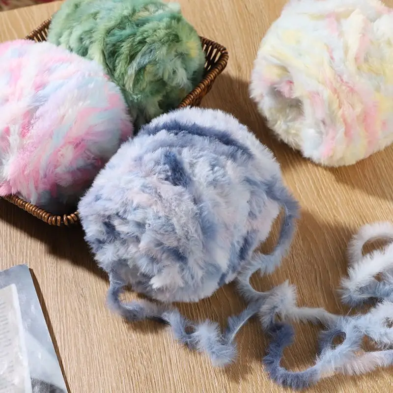 

50Grams Of Fur Yarn Plush Yarn Suitable For DIY Hand-knitting And Crochet Crafts Bags Hats Dolls Sweaters Mink Soft And Thin Fur