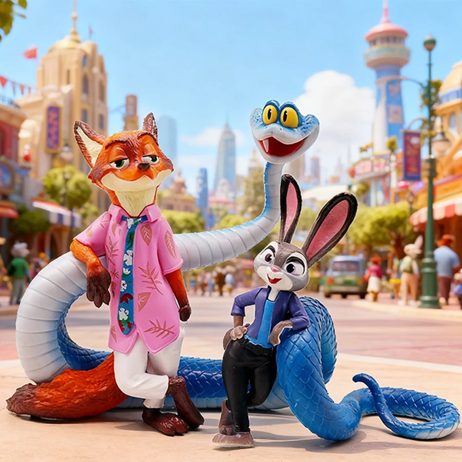 متوفر في المخزون ألعاب شخصيات الحركة المجنونة على شكل حيوانات أرنب جودي هوبس فوكس نيك وايلد مجموعة هدايا الأطفال الطرفية