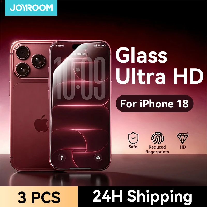 Joyroom 3/2/1pcs HD Glass Screen Protector for iPhone 18 17 16 15 14 Pro Max Full Screen Tempered Glass Protection for iPhone 15