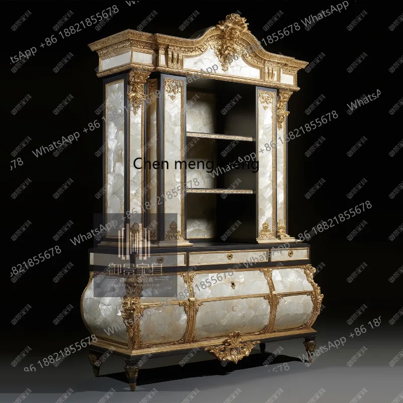 European display bookcase French shell parquet display cabinet Court display tea cabinet