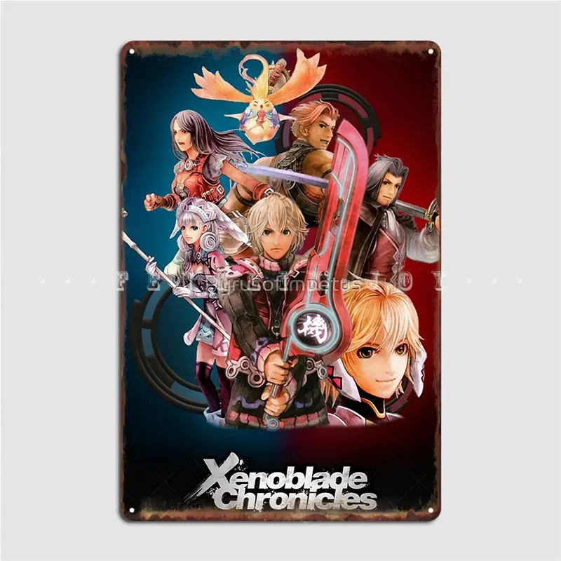 Xenoblade Chronicles Main Cast Metal Sign Cinema Kitchen Club Bar Custom Wall Decor Tin Sign Posters