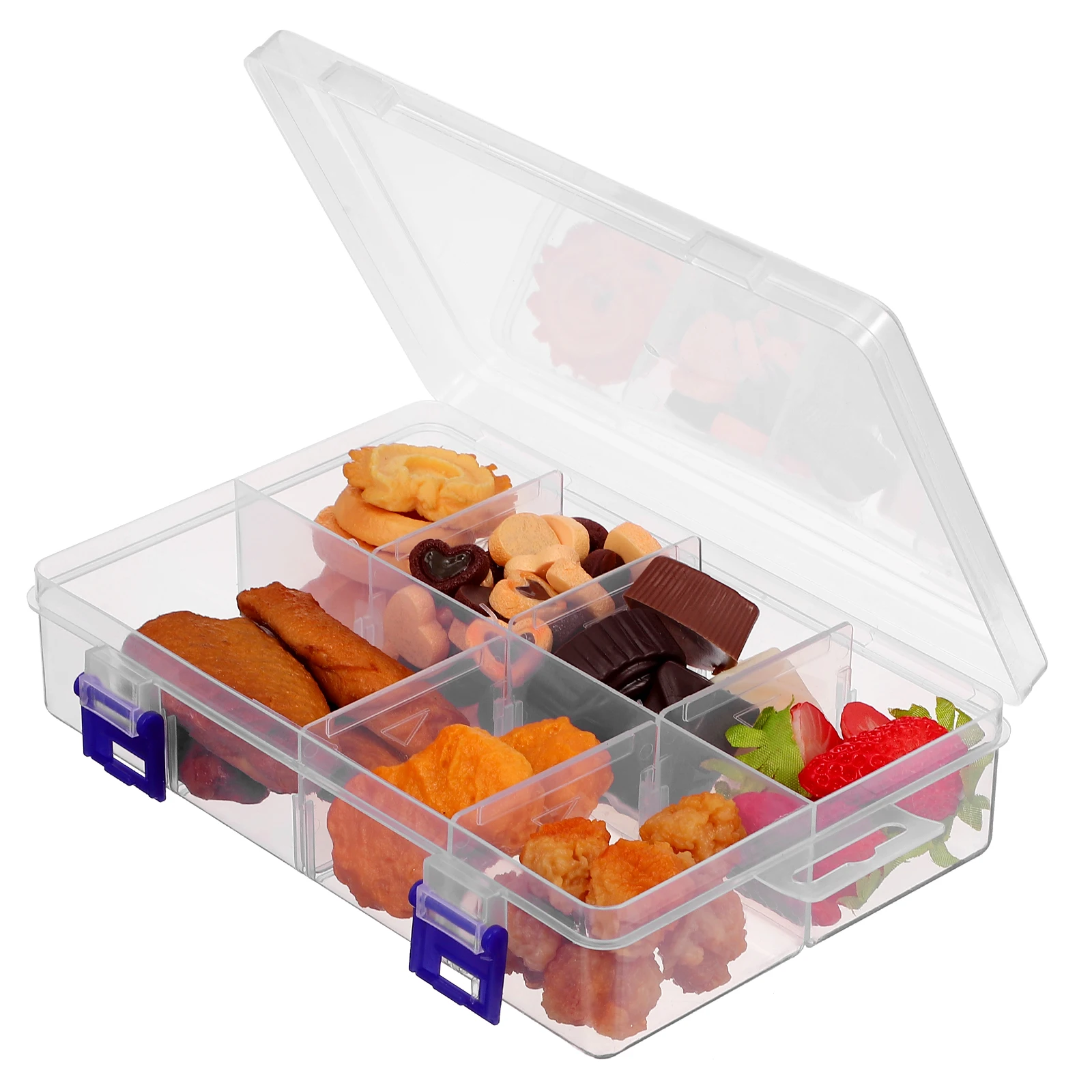 

2pcs Plastic Storage Box 19.7x13x4.6cm Transparent PP Multi Compartment Dividers Stackable Craft Organizer Small Parts Container