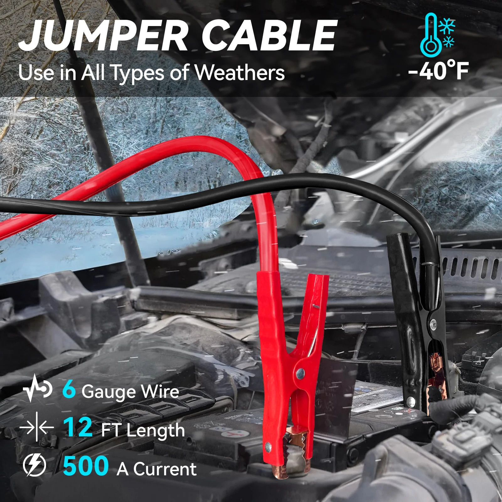 حقيبة أدوات السلامة في حالات الطوارئ مع ضاغط هواء محمول، كابلات توصيل معزز، مجموعة أدوات الإسعافات الأولية، مقياس ضغط الإطارات، سلامة السيارة #4