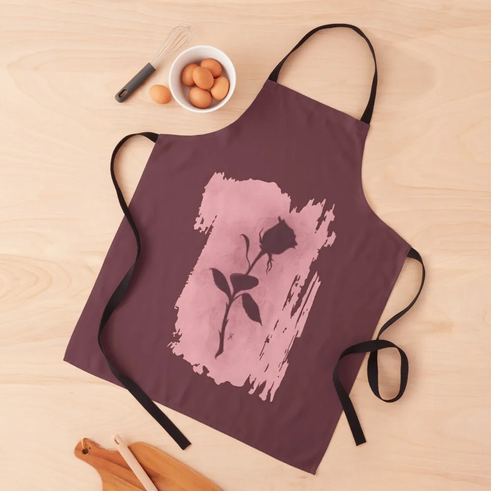 

Rose Silhouette HG Fresco Pink Apron for women halloween For Woman waterproof for women painters Apron